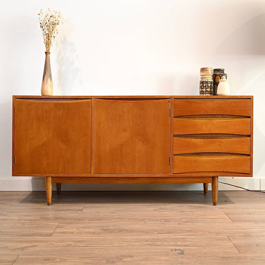 Mid Century Teak Sideboard Buffet Credenza by TH Brown