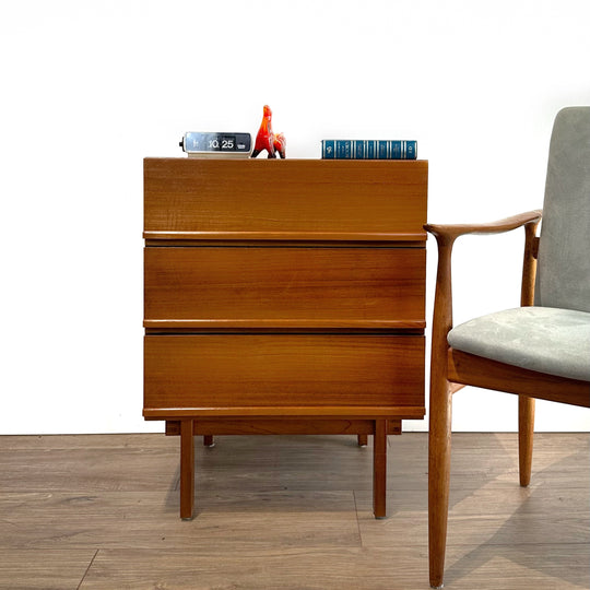 Mid Century Teak Bedside Table Drawers Dresser by Parker