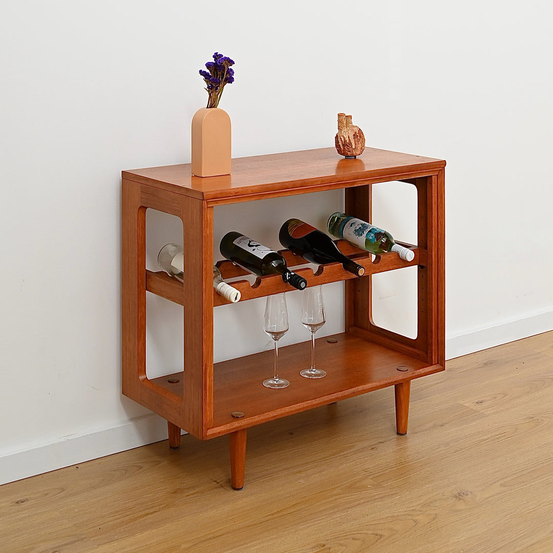 Mid Century Teak Wine Bar Storage Side table by Chiswell