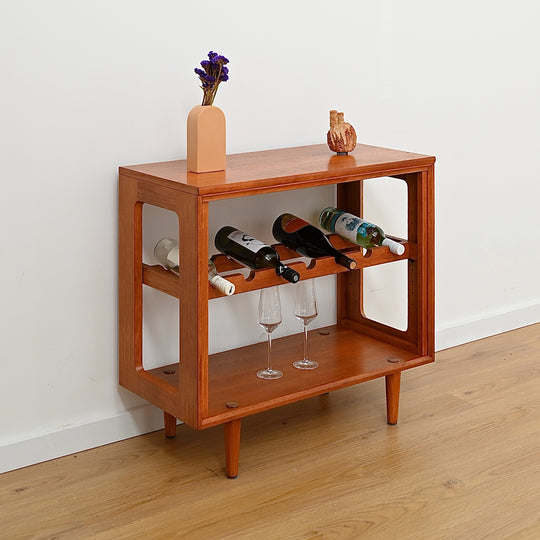 Mid Century Teak Wine Bar Storage Side table by Chiswell