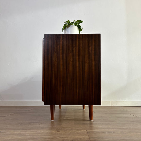 Mid Century Walnut Sideboard with drawers LP Record Cabinet by Chiswell