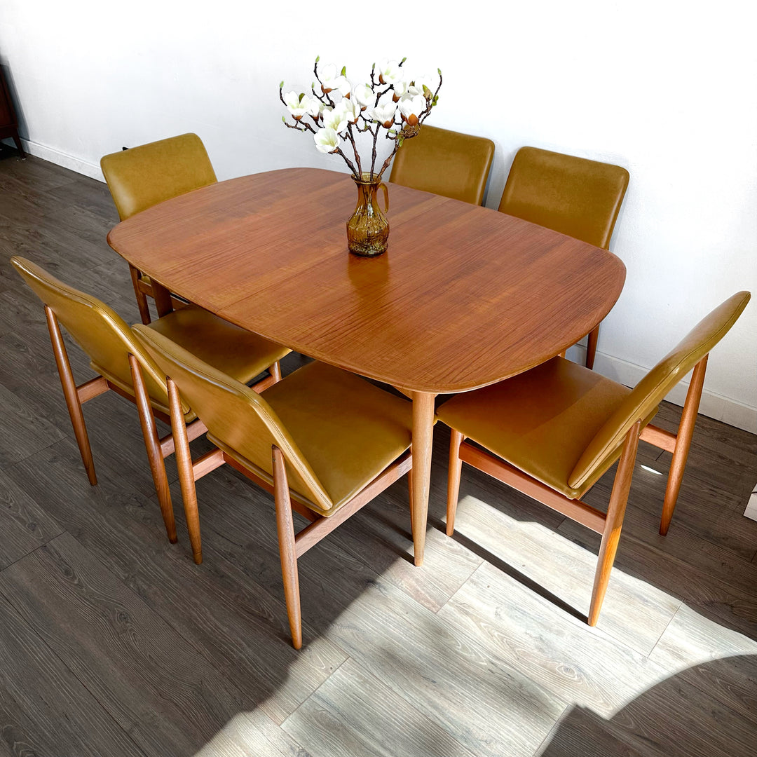 Mid Century Teak Extension Dining Table by Parker