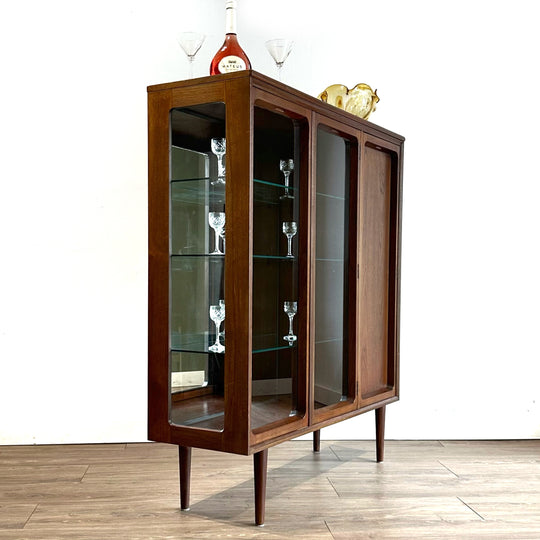 Mid Century Sideboard Display Cabinet in Walnut by Chiswell