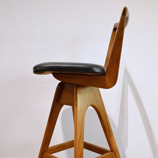 Mid Century TH Brown 'Danish' Kitchen Bar Stool