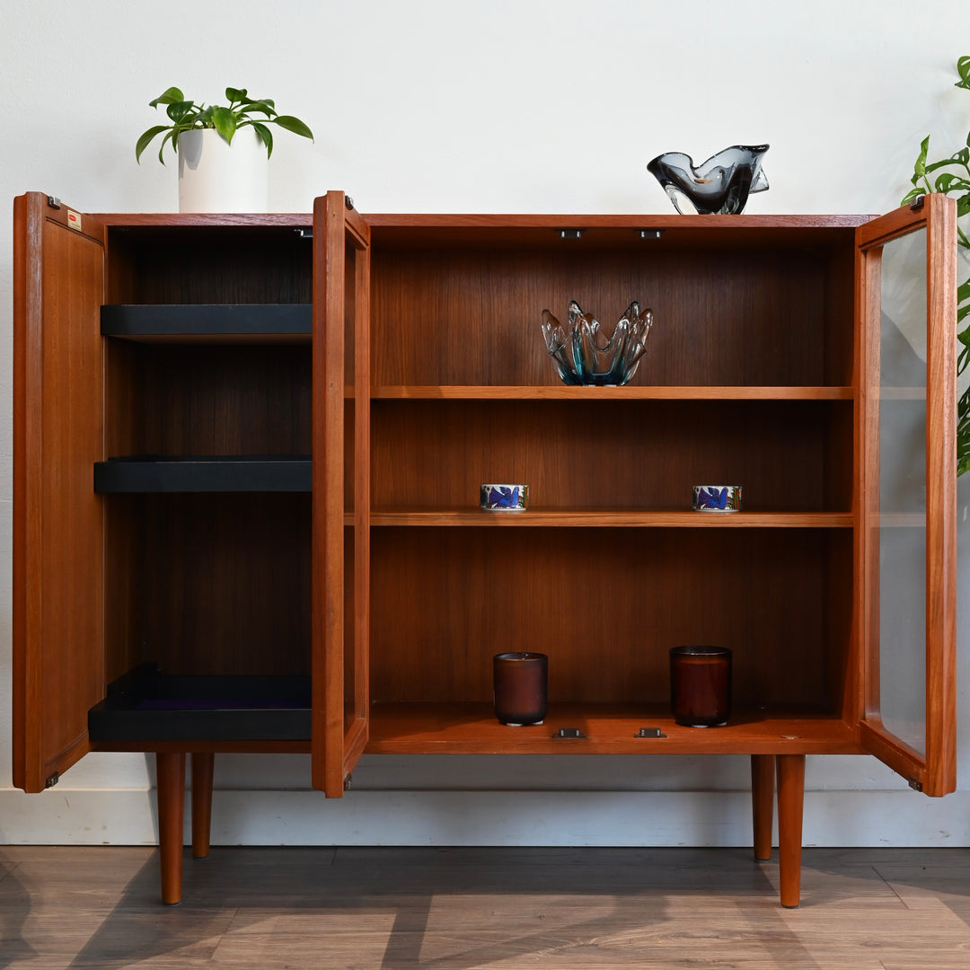 Mid Century Teak Sideboard Display Cabinet by Chiswell