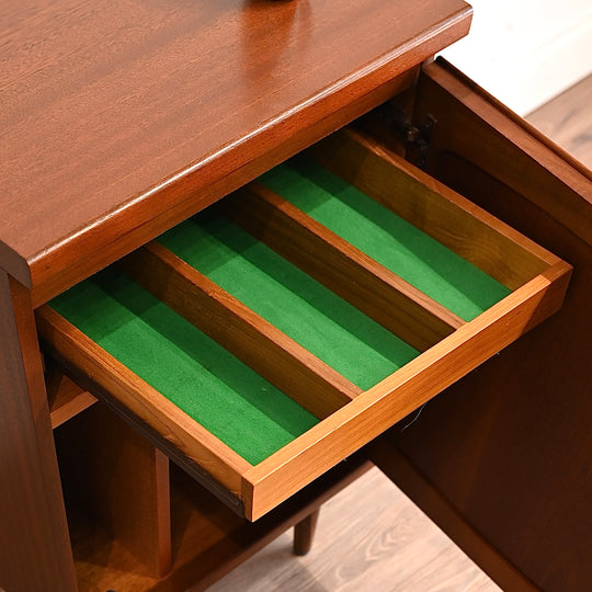 Mid Century Teak Sideboard LP Record Cabinet or Bedside Table by Noblett