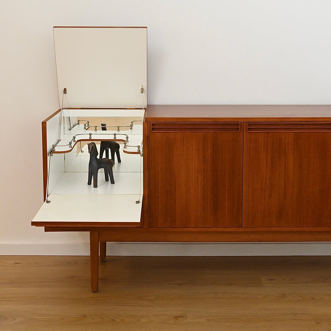 Mid Century Teak Sideboard LP Record Cabinet by Wrightbilt
