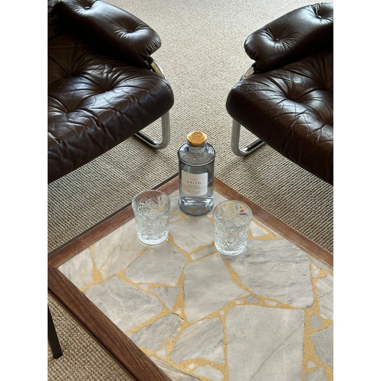 Mid Century White Terrazzo Coffee Table by Framac