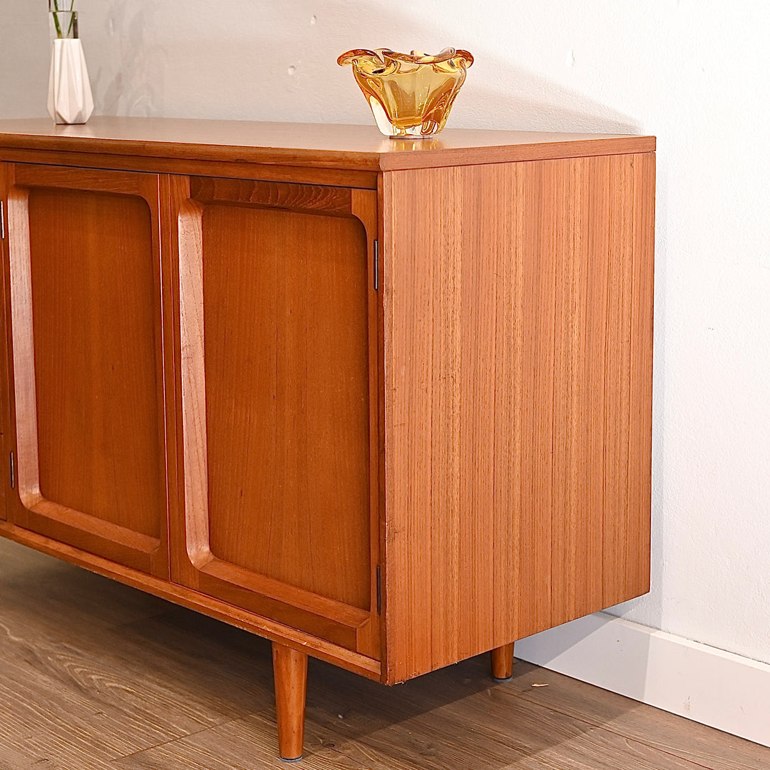 Mid Century Teak Sideboard LP Record Cabinet with Drawers by Chiswell