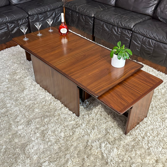 Mid Century Afra and Tobia Scarpa for B&b Italia Rosewood Nesting “Artona” Coffee Tables