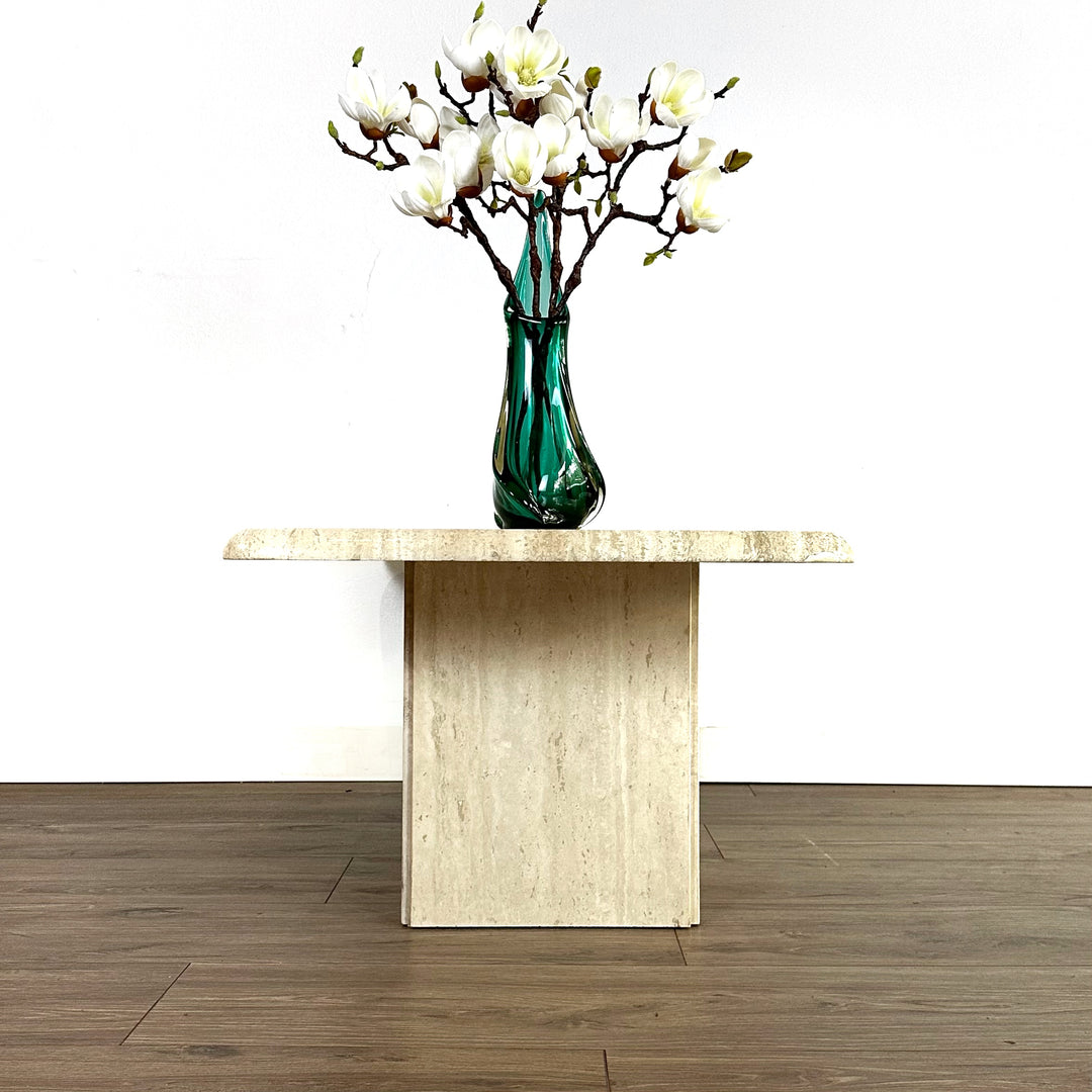 Vintage 1980s Travertine Coffee Table