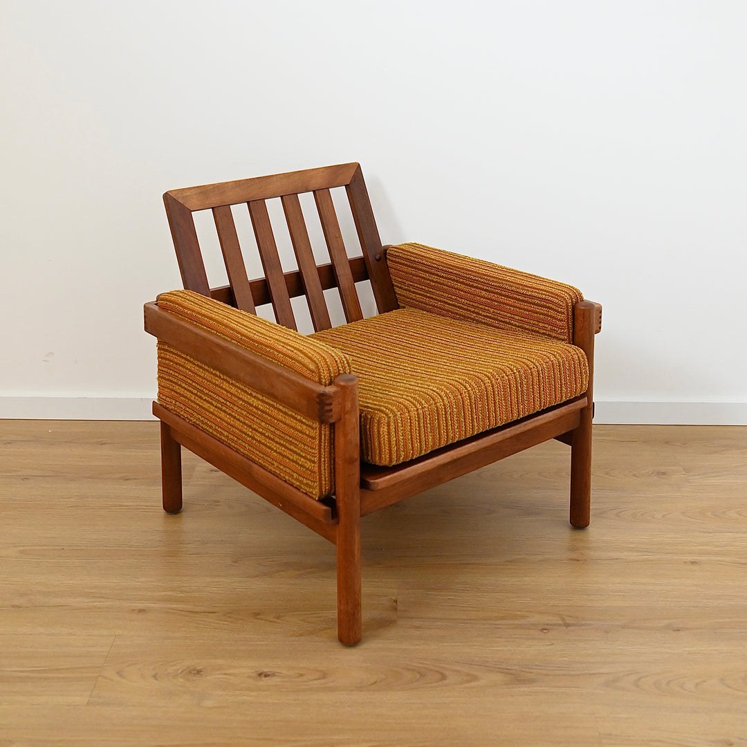 Rare Danish Deluxe "Rifka" Lounge Suite - Blackwood Frames and Original Mustard Upholstery