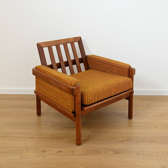 Rare Danish Deluxe "Rifka" Lounge Suite - Blackwood Frames and Original Mustard Upholstery