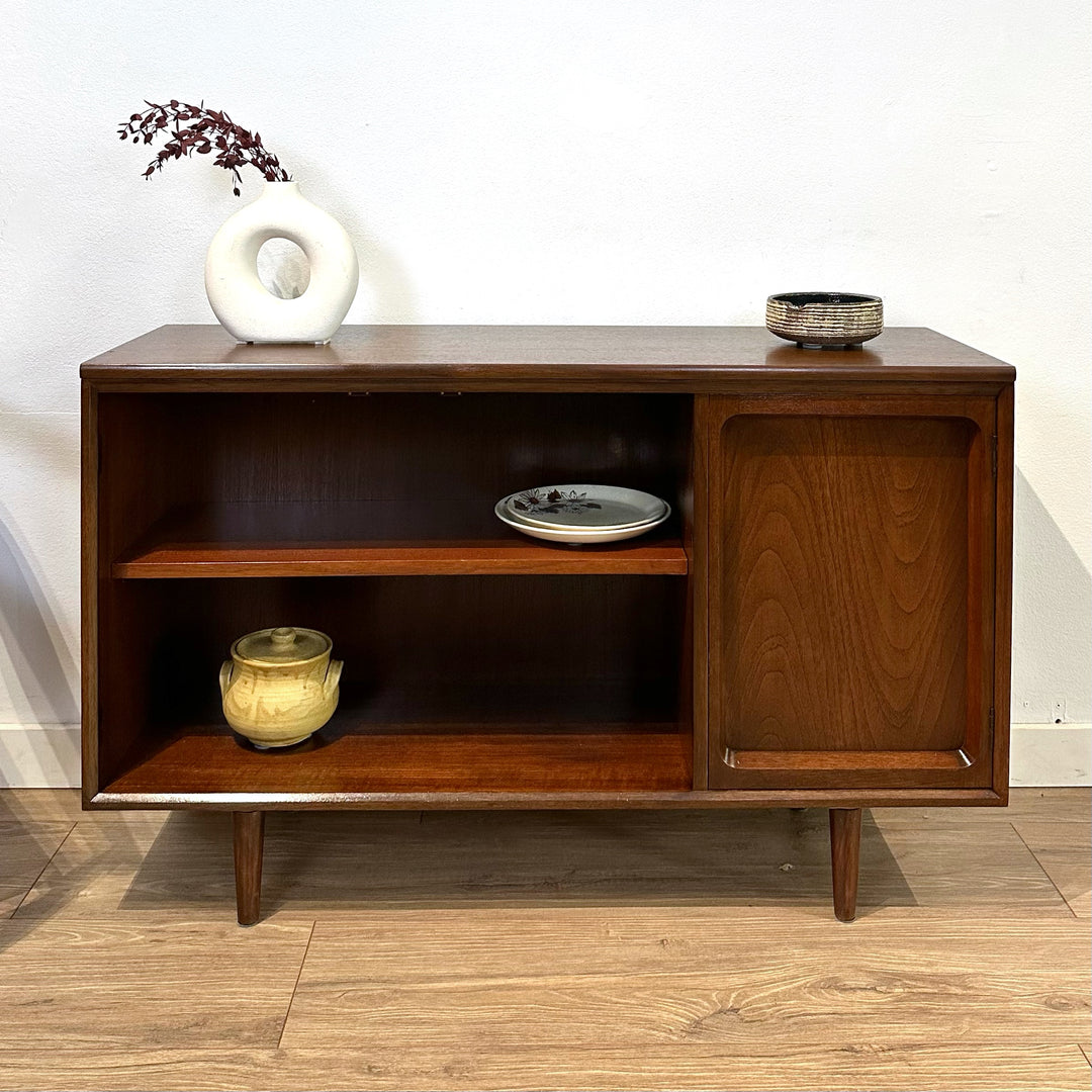 Mid Century Walnut Sideboard LP Record Cabinet by Chiswell