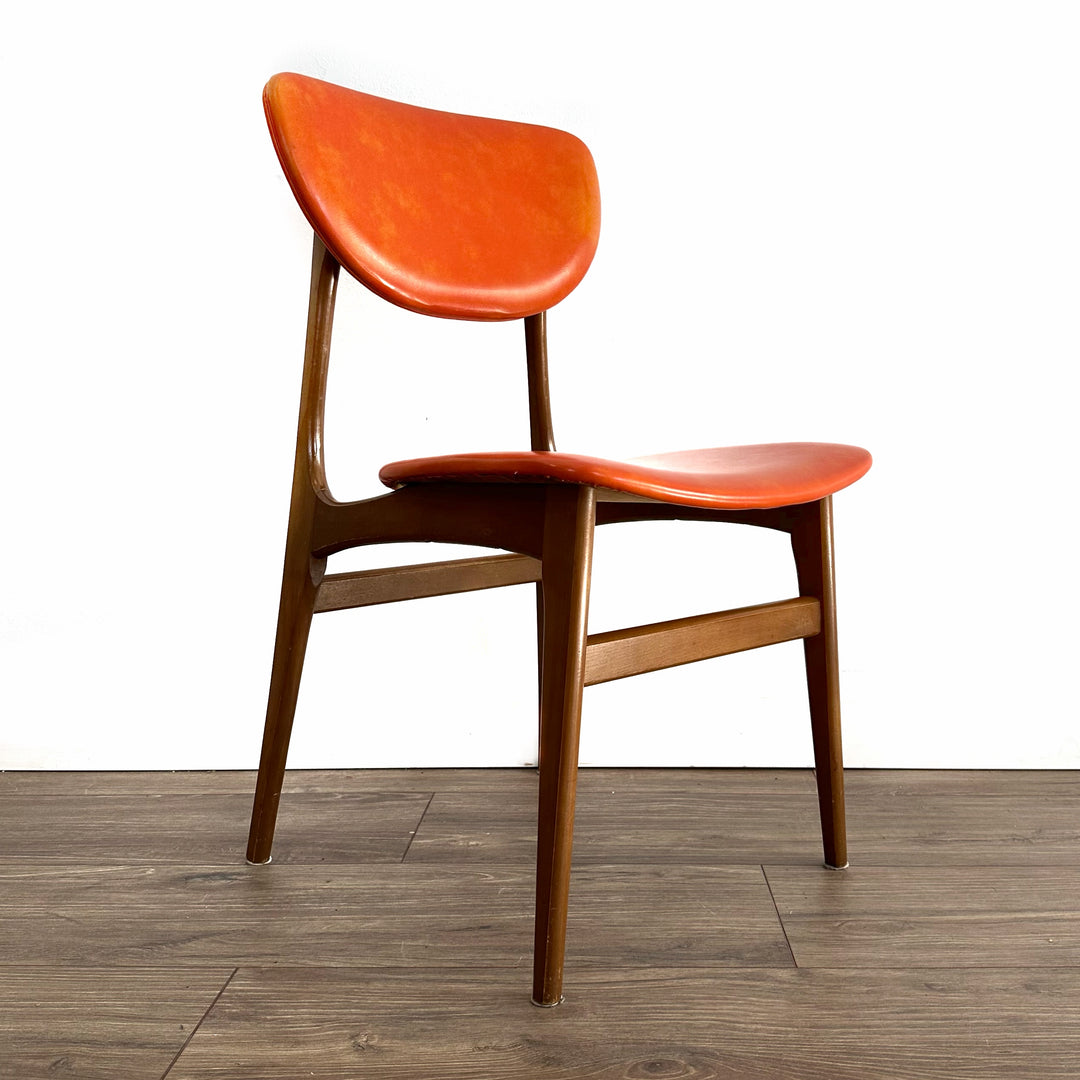 4x Mid Century Orange Vinyl DIning Chairs by Elite