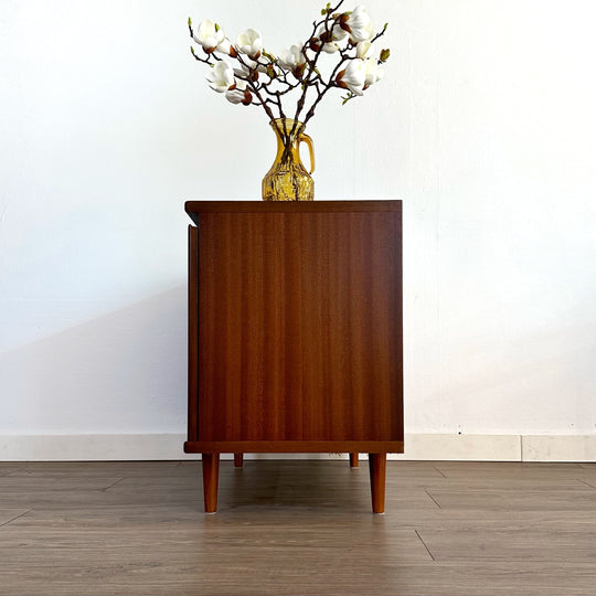 Mid Century Walnut Sideboard LP Record Cabinet by Noblett