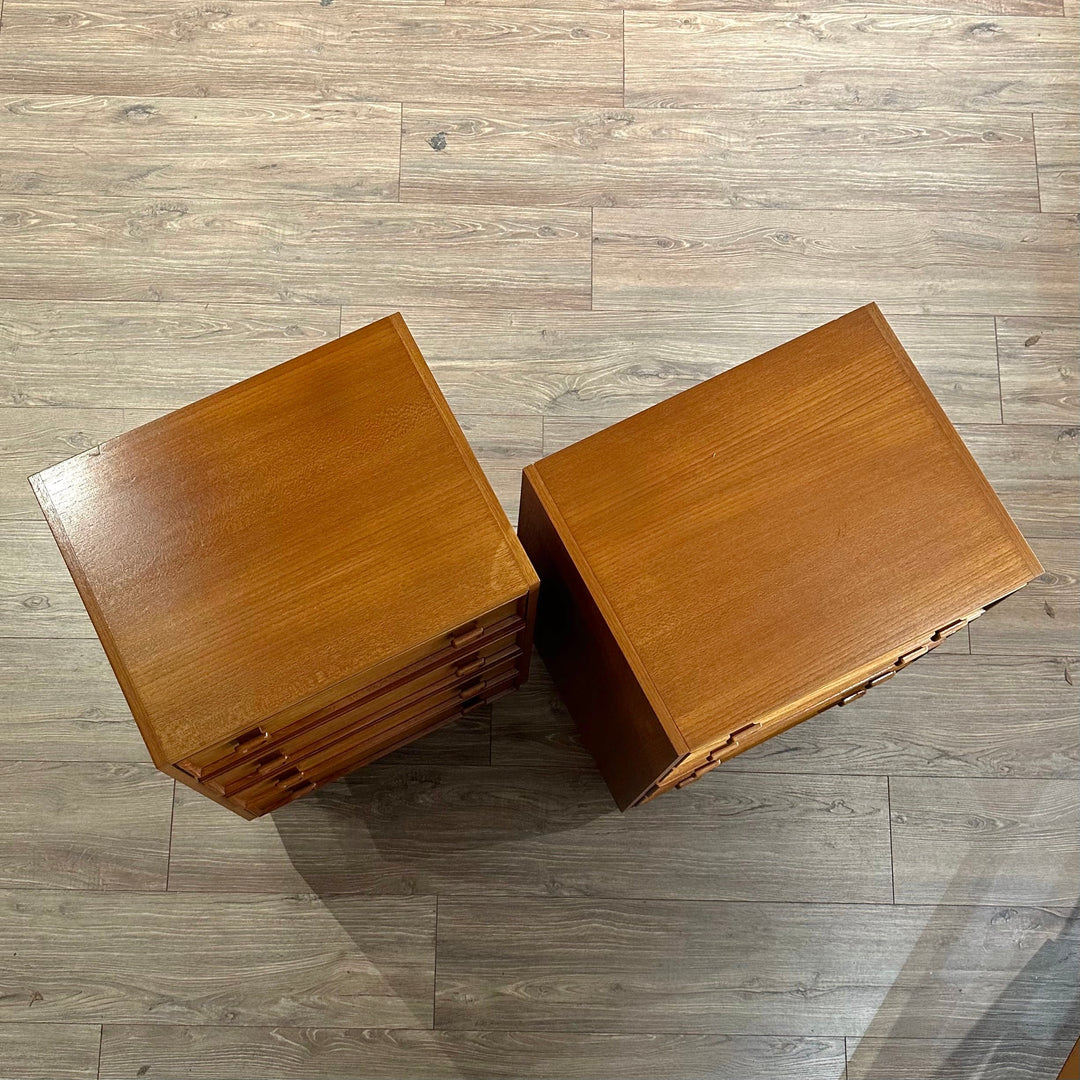 Mid Century Parker Teak Bedside Tables Drawers