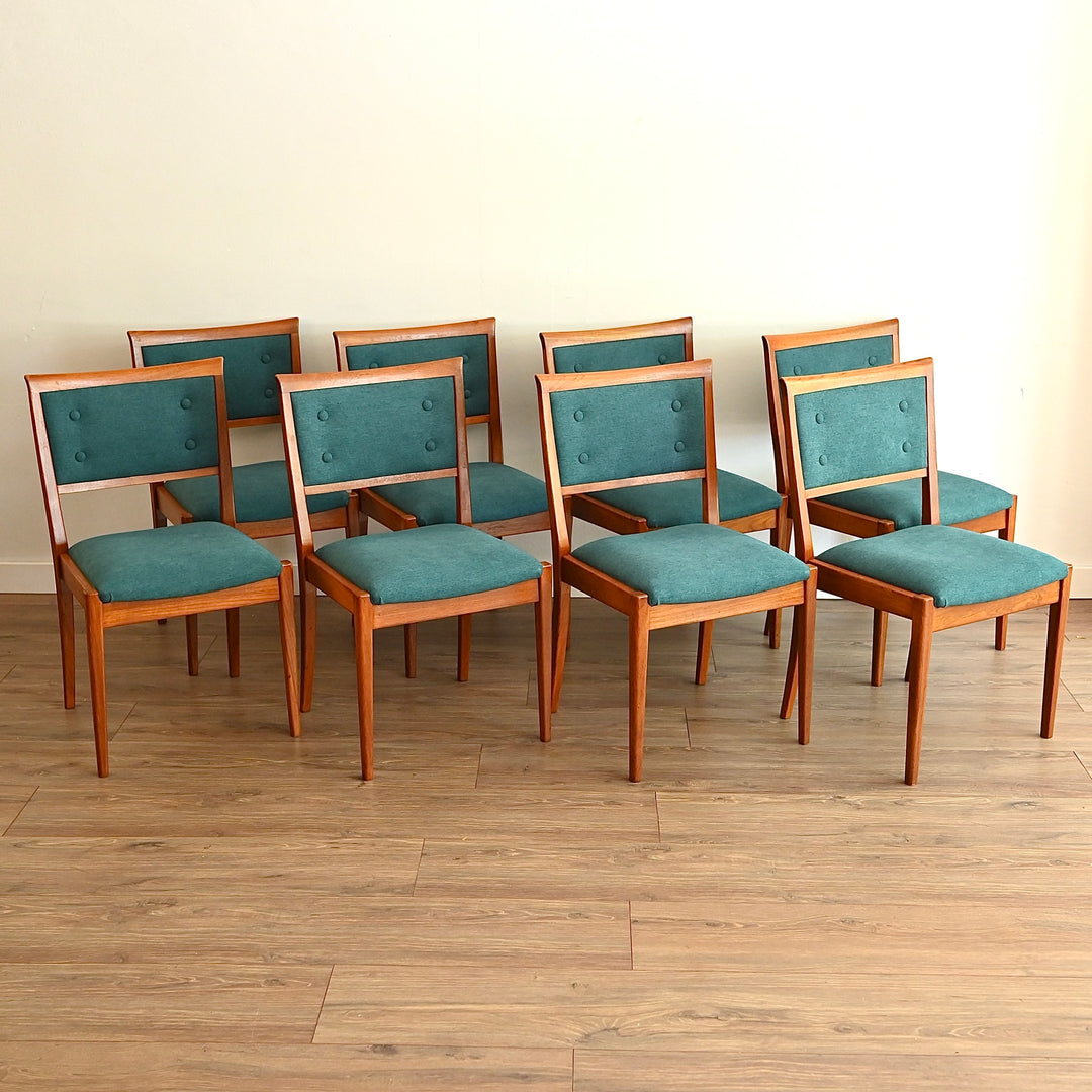 8x Parker Mid Century Teak Dining Chairs