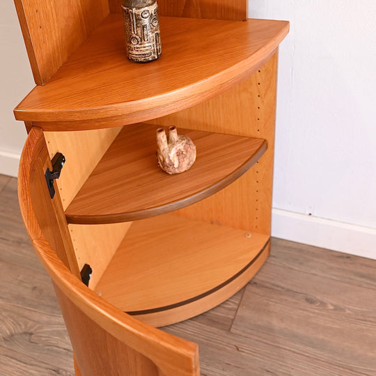 Mid Century Teak Corner Bookshelf Sideboard Cabinet