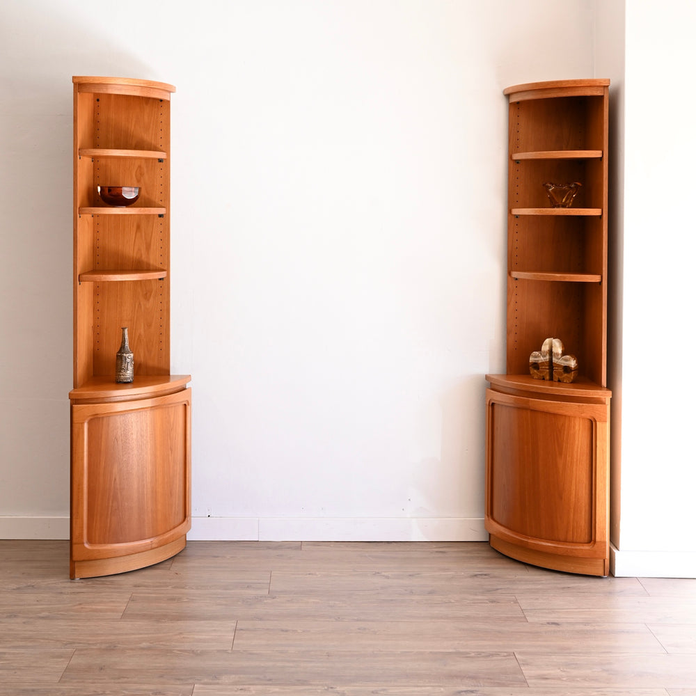 Mid Century Teak Corner Bookshelf Sideboard Cabinet
