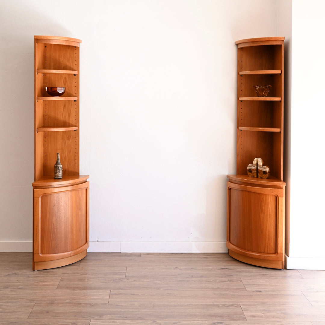 Mid Century Teak Corner Bookshelf Sideboard Cabinet