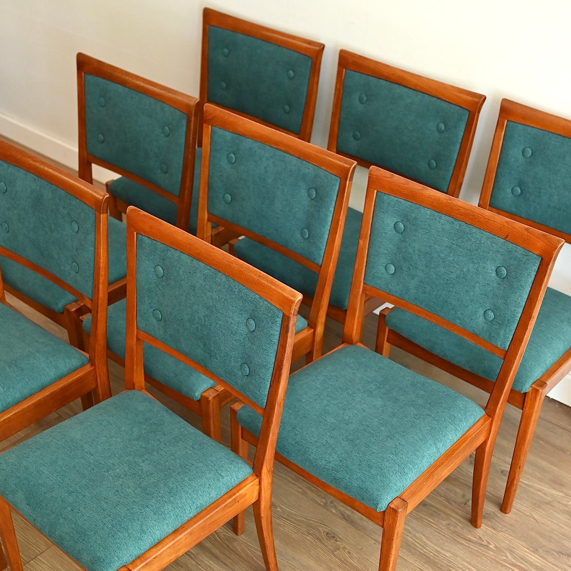 8x Parker Mid Century Teak Dining Chairs