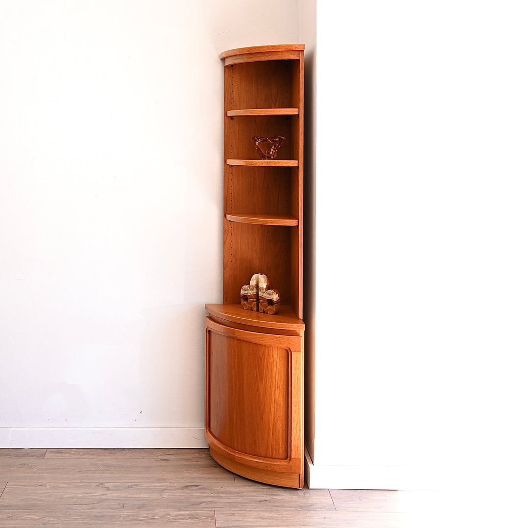 Mid Century Teak Corner Bookshelf Sideboard Cabinet