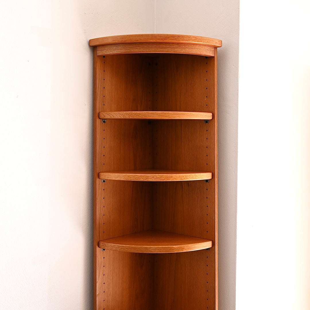 Mid Century Teak Corner Bookshelf Sideboard Cabinet