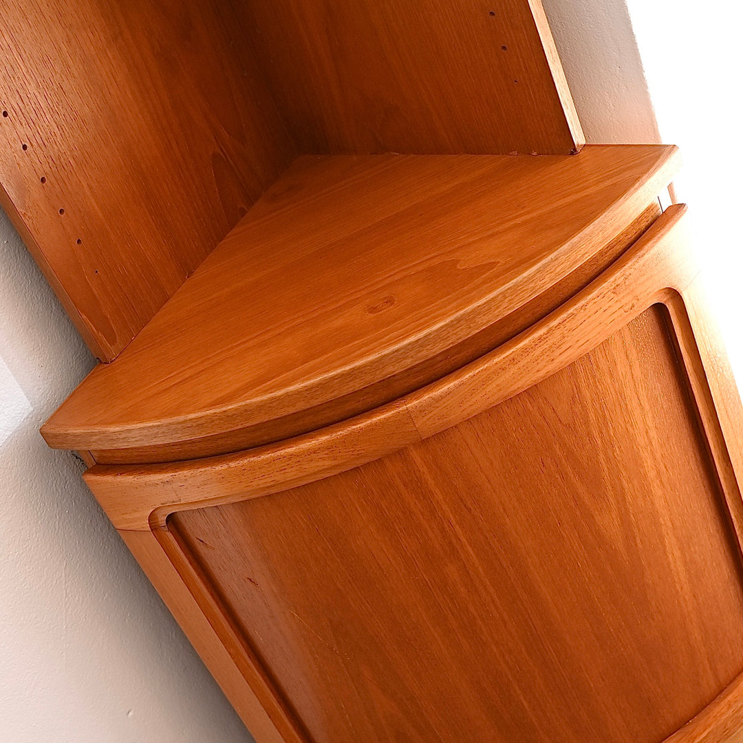 Mid Century Teak Corner Bookshelf Sideboard Cabinet