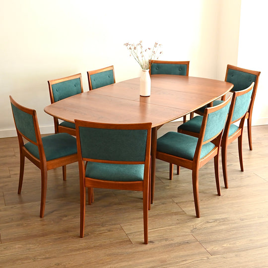 8x Parker Mid Century Teak Dining Chairs