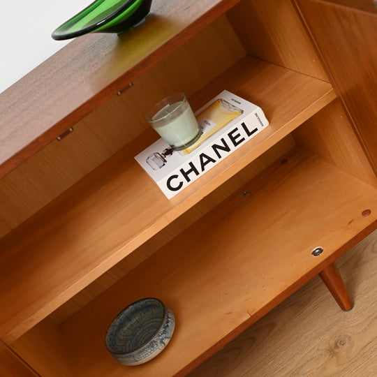 Mid Century Teak Sideboard LP Record Cabinet with Drawers by Chiswell