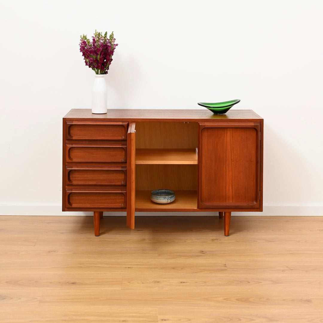 Mid Century Teak Sideboard LP Record Cabinet with Drawers by Chiswell