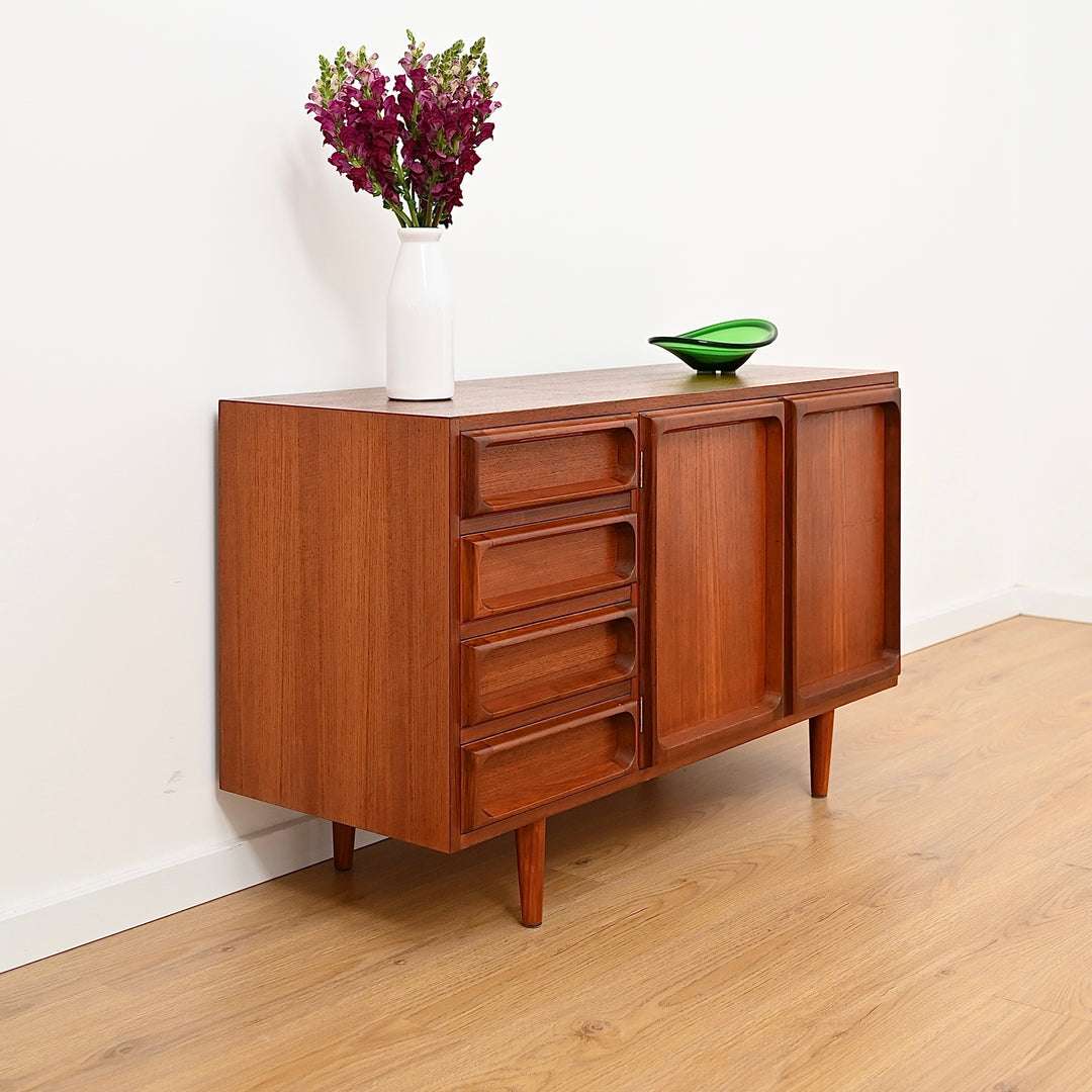 Mid Century Teak Sideboard LP Record Cabinet with Drawers by Chiswell