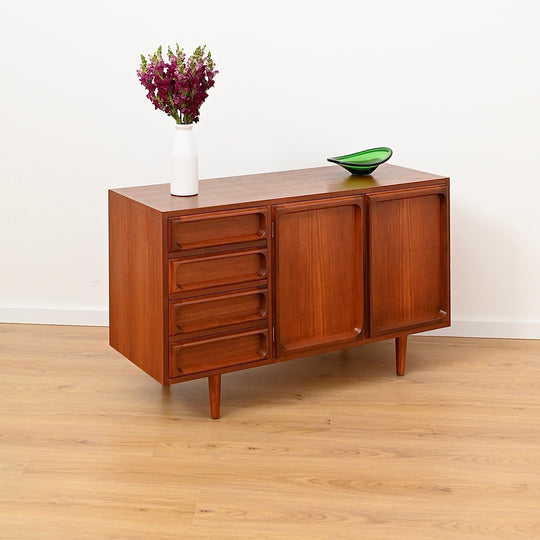 Mid Century Teak Sideboard LP Record Cabinet with Drawers by Chiswell