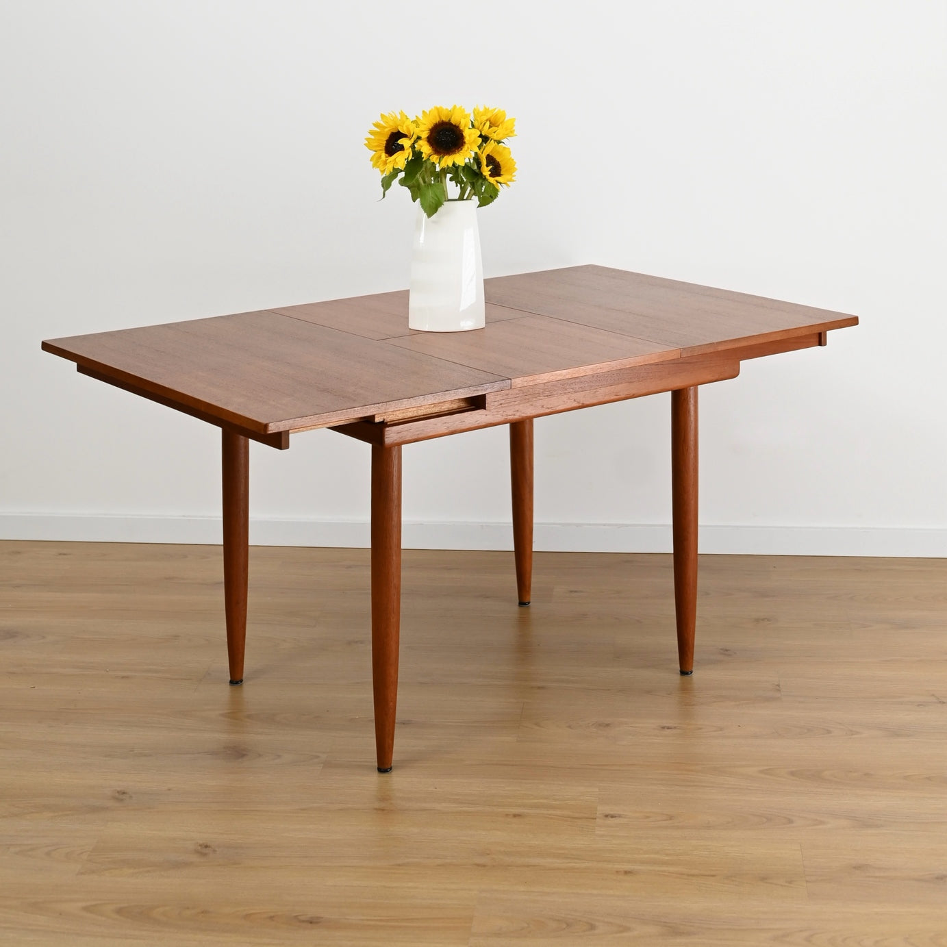 Mid Century Teak Square Extendable Dining Table