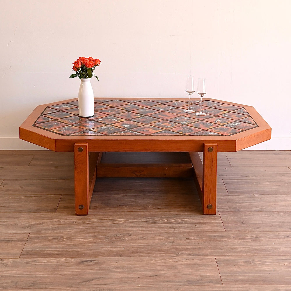 Retro 1970s Glazed Tiled Coffee Table