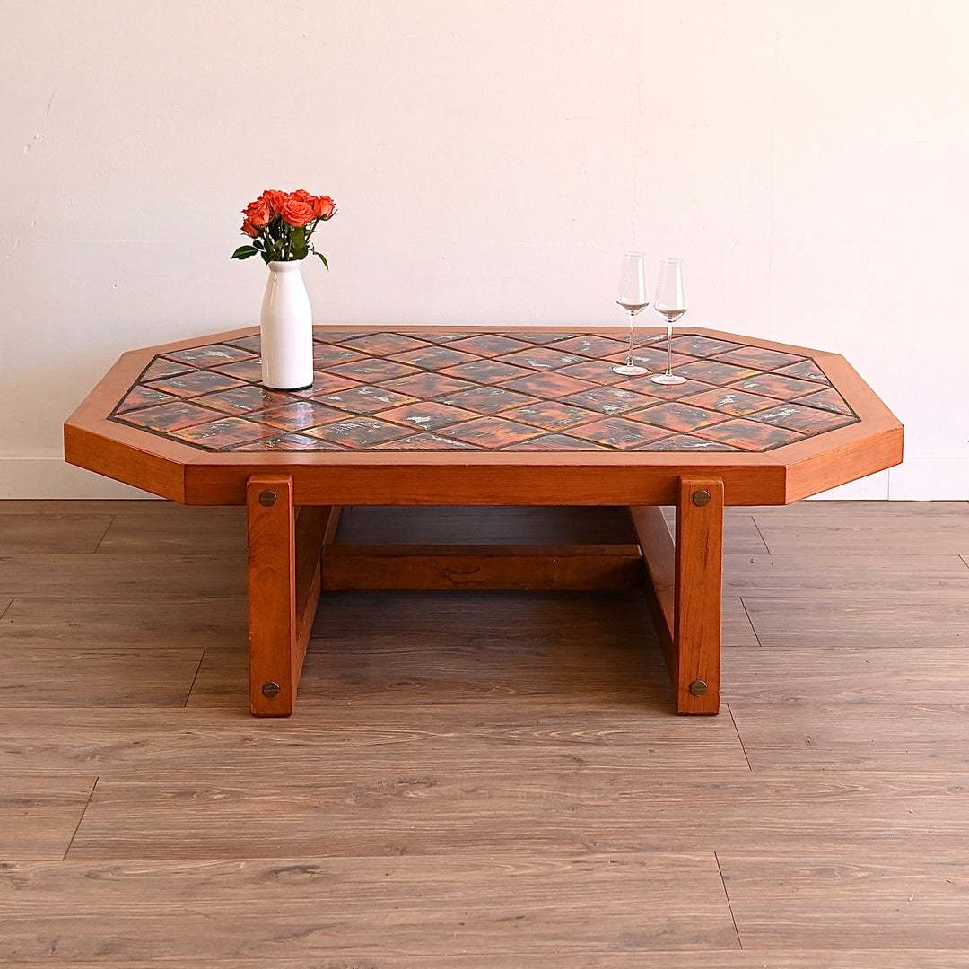 Retro 1970s Glazed Tiled Coffee Table
