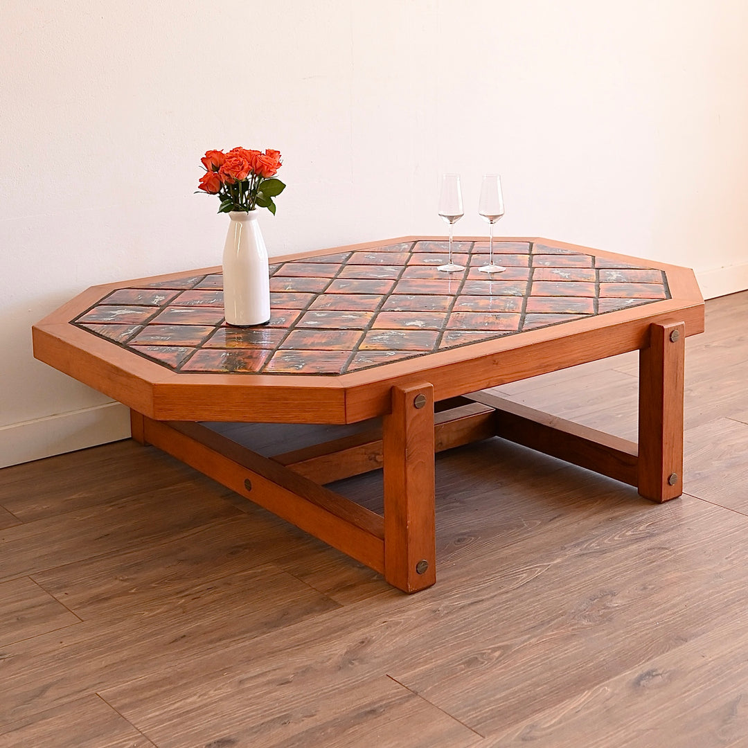 Retro 1970s Glazed Tiled Coffee Table