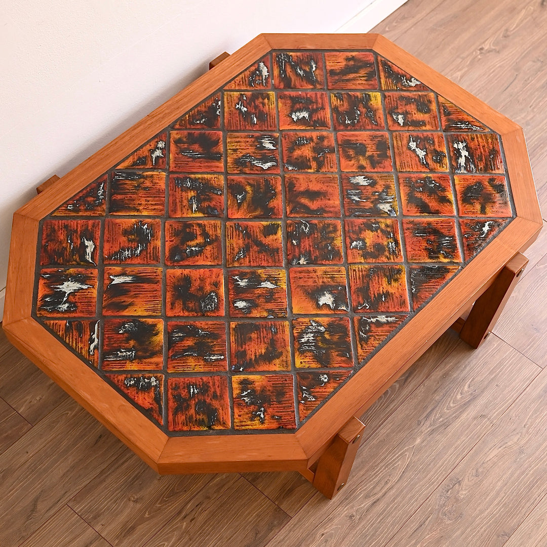 Retro 1970s Glazed Tiled Coffee Table