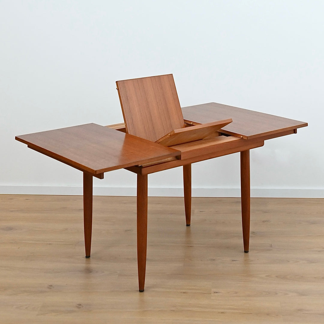 Mid Century Teak Square Extendable Dining Table