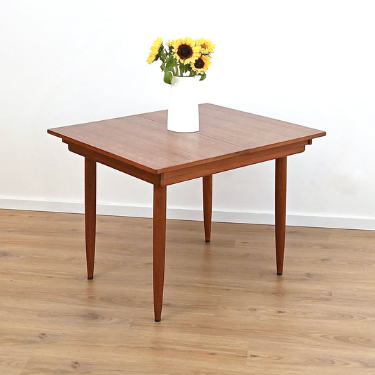 Mid Century Teak Square Extendable Dining Table