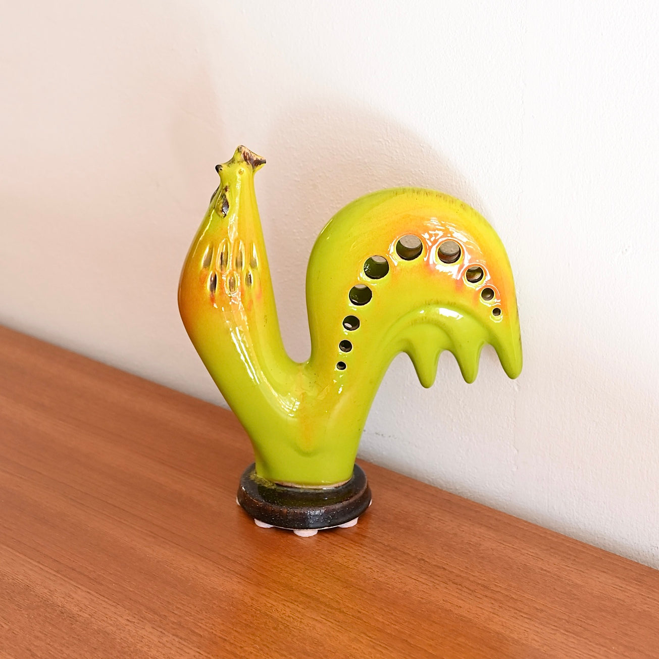 Mid Century Retro Glazed Fat Lava Rooster