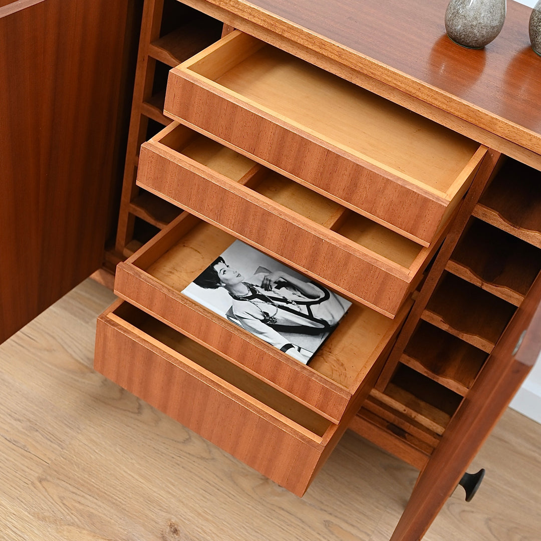 Mid Century Teak Cocktail Cabinet Sideboard