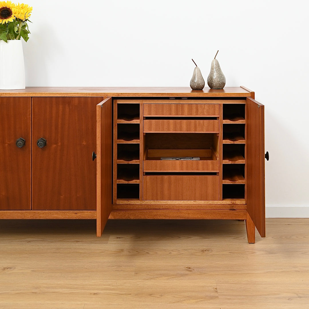 Mid Century Teak Cocktail Cabinet Sideboard