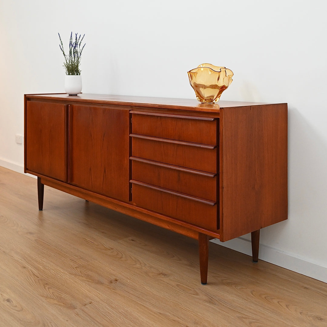 Mid Century Teak Lip Handled Sideboard by Parker Furniture