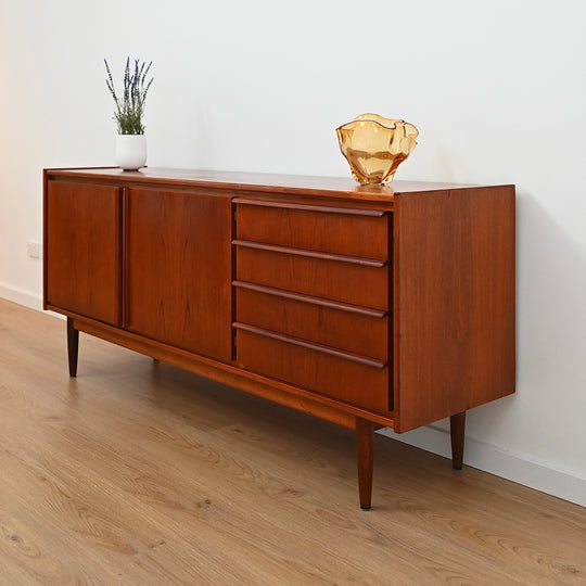Mid Century Teak Lip Handled Sideboard by Parker Furniture