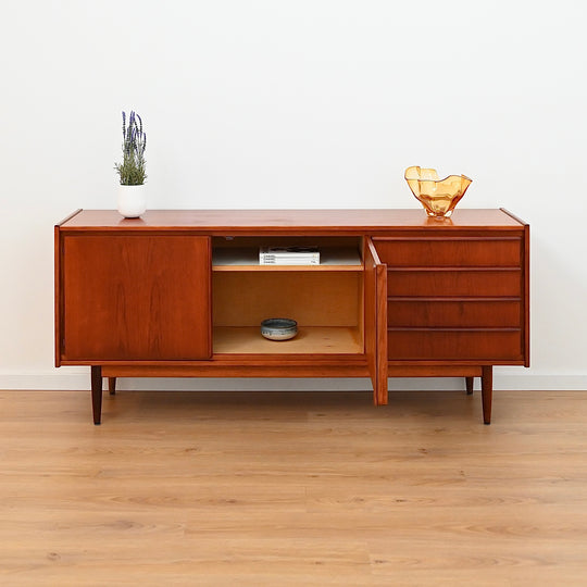 Mid Century Teak Lip Handled Sideboard by Parker Furniture