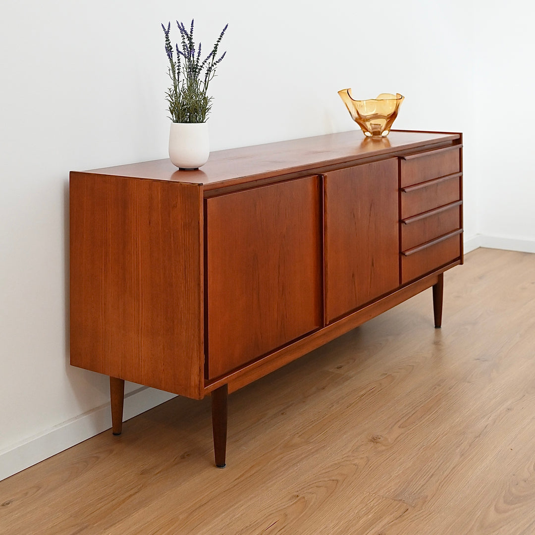 Mid Century Teak Lip Handled Sideboard by Parker Furniture