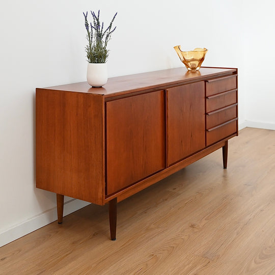 Mid Century Teak Lip Handled Sideboard by Parker Furniture