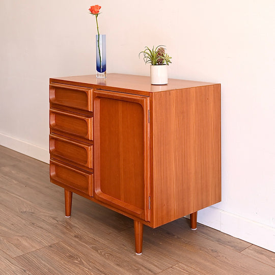 Mid Century Teak Sideboard LP Record Cabinet with Drawers by Chiswell